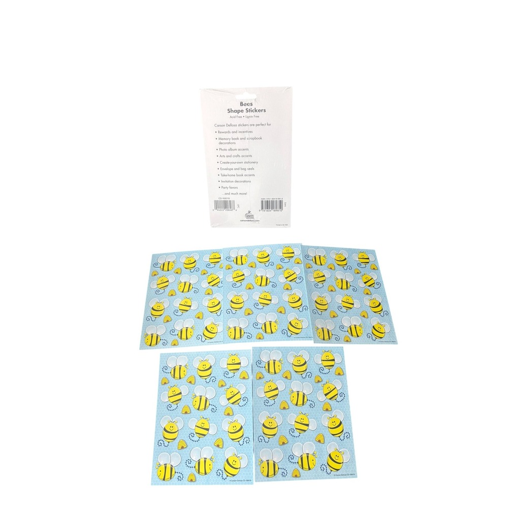 Carson Dellosa Bee Shape Stickers 60 Remaining Teacher Reward Scrapbook Craft